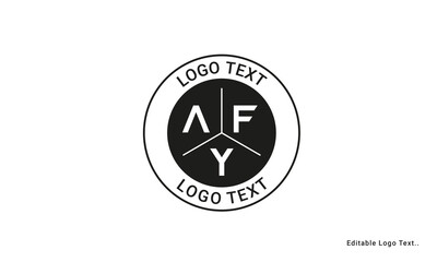 Vintage Retro AFY Letters Logo Vector Stamp	