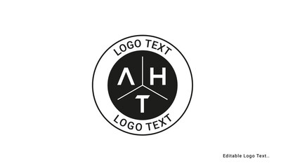 Vintage Retro AHT Letters Logo Vector Stamp	