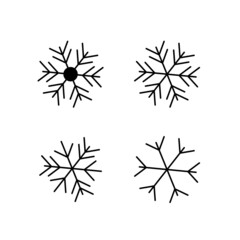Snowflakes icon set. Snowflakes line art vector.