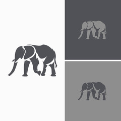 Fototapeta premium gray elephant logo with flat color. vector logo is editable and perfect for symbols