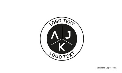 Vintage Retro AJK Letters Logo Vector Stamp	