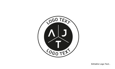 Vintage Retro AJT Letters Logo Vector Stamp	