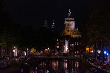 Obraz premium Dunkel in Amsterdam