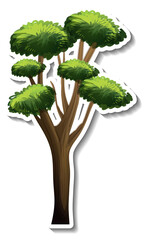 Tree sticker isolated on white background