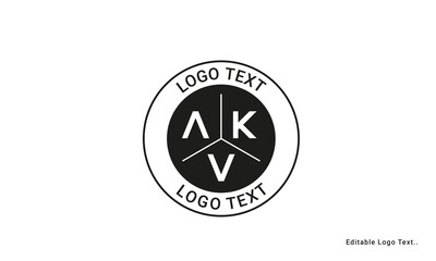 Vintage Retro AKV Letters Logo Vector Stamp	