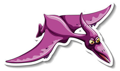 Pteranodon dinosaur cartoon character sticker © GraphicsRF