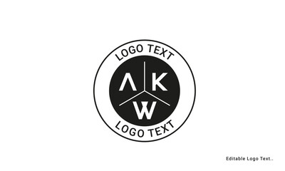 Vintage Retro AKW Letters Logo Vector Stamp	