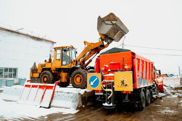 snow plowing equipment in the syberia, Russia
