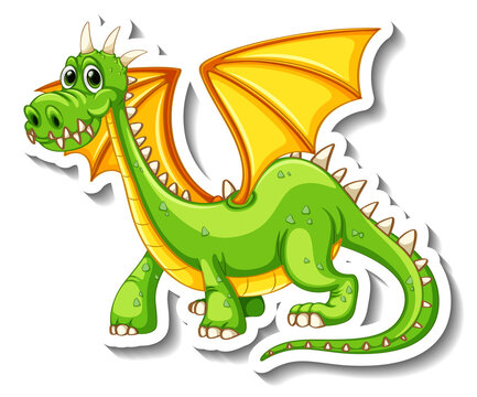 Fantasy dragon cartoon character sticker