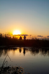 sunset on the lake