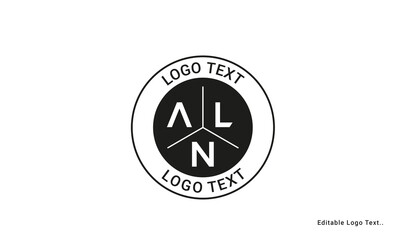 Vintage Retro ALN Letters Logo Vector Stamp	