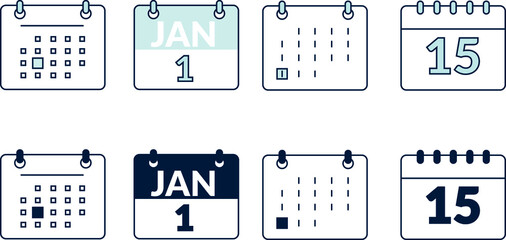 Icône, pictogramme représentant un agenda, un calendrier ou un éphéméride