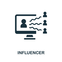 Influencer icon. Monochrome sign from social media marketing collection. Creative Influencer icon illustration for web design, infographics and more