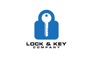 Lock & Key Vector Logo Template. A modern lock & key for real estate related business and services. It's made by simple shapes although looks very professional.