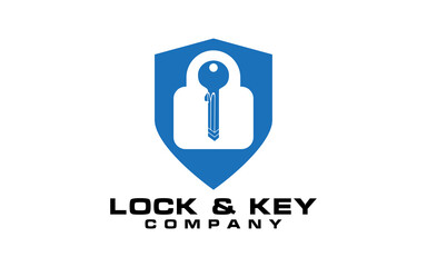 Lock & Key Vector Logo Template. A modern lock & key for real estate related business and services. It's made by simple shapes although looks very professional.
