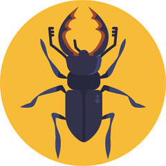 Stag Beetle. Insects and Bugs Icon.