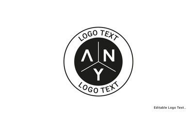 Vintage Retro ANY Letters Logo Vector Stamp 
