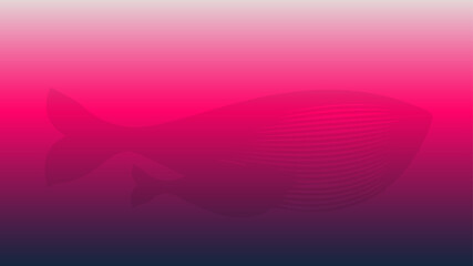 Background with a whale, pink, blue, futuristic background
