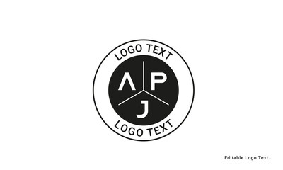 Vintage Retro APJ Letters Logo Vector Stamp	