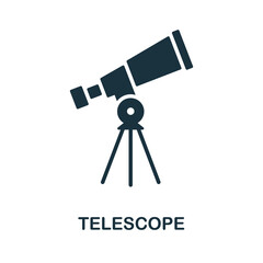 Telescope icon. Monochrome sign from space collection. Creative Telescope icon illustration for web design, infographics and more