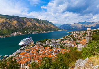 Fototapeta na wymiar Kotor Bay and Old Town - Montenegro