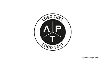 Vintage Retro APT Letters Logo Vector Stamp	