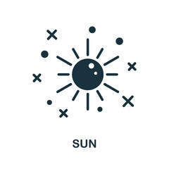 Sun icon. Monochrome sign from space collection. Creative Sun icon illustration for web design, infographics and more