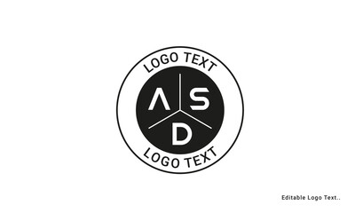 Vintage Retro ASD Letters Logo Vector Stamp	