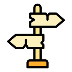Travel pillar guide icon. Outline travel pillar guide vector icon color flat isolated