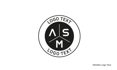 Vintage Retro ASM Letters Logo Vector Stamp	