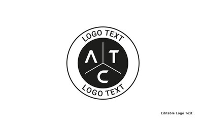 Vintage Retro ATC Letters Logo Vector Stamp	