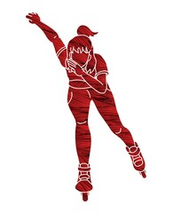 Roller blade Player Extreme Sport Cartoon Graphic Vector © sila5775
