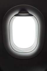 Blank airplane window