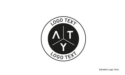 Vintage Retro ATY Letters Logo Vector Stamp	