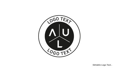 Vintage Retro AUL Letters Logo Vector Stamp	