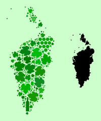 Vector Map of Krasnoyarskiy Kray. Collage of green grapes, wine bottles. Map of Krasnoyarskiy Kray collage created with bottles, grapes, green leaves.