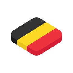 Belgium. National flag. Vector isometric flat 3D icon