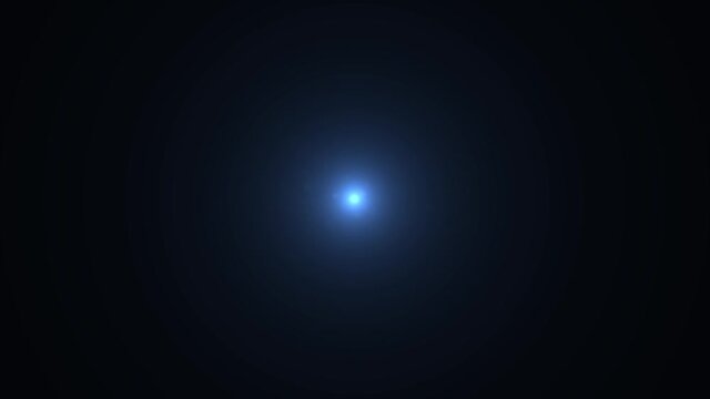 Flare blinking on black background, blue flash on black background 4k footage