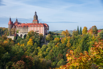 Great residence of the Hochbergs - Ksiaz Castle in Walbrzych, Lower Silesia, Poland - obrazy, fototapety, plakaty