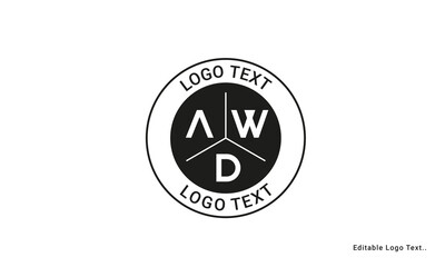 Vintage Retro AWD Letters Logo Vector Stamp 