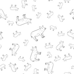 Seamless pattern of pigs.
