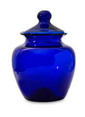 blue glass vase isolated on white background. with clipping path