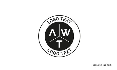 Vintage Retro AWT Letters Logo Vector Stamp	