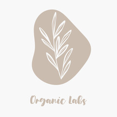 Delicate hand drawn organic logos and icons for ecological, farm food market, healthy life and local food restaurants or organic cosmetics labels.