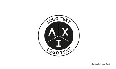 Vintage Retro AXI Letters Logo Vector Stamp	