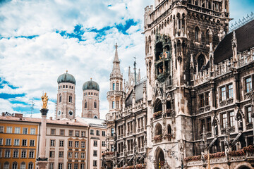 Obraz premium Antique building view in Old Town Munich, Germany