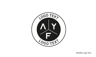 Vintage Retro AYF Letters Logo Vector Stamp	