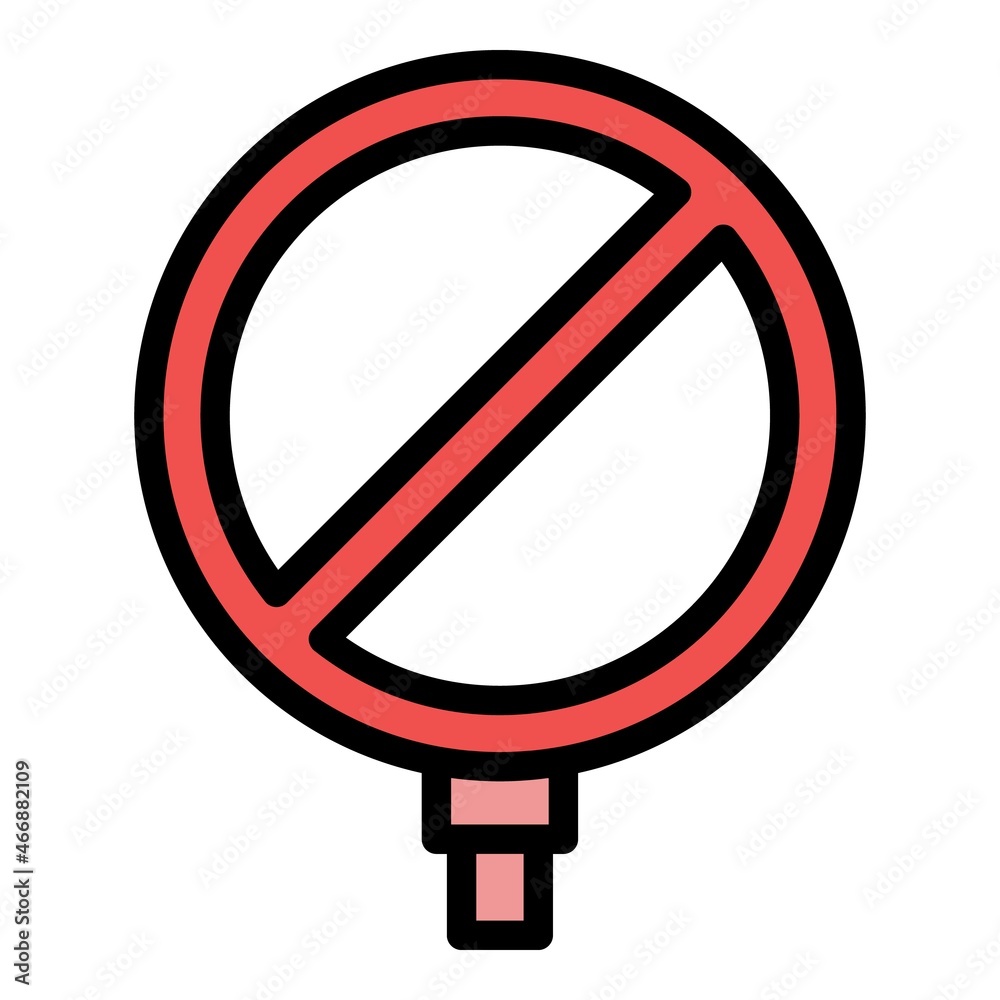 Poster stop indicator icon. outline stop indicator vector icon color flat isolated