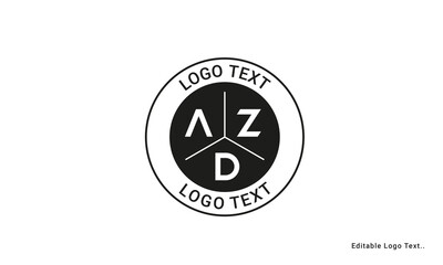 Vintage Retro AZD Letters Logo Vector Stamp	