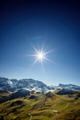 Blick auf die Schweizer Alpen in Adelboden